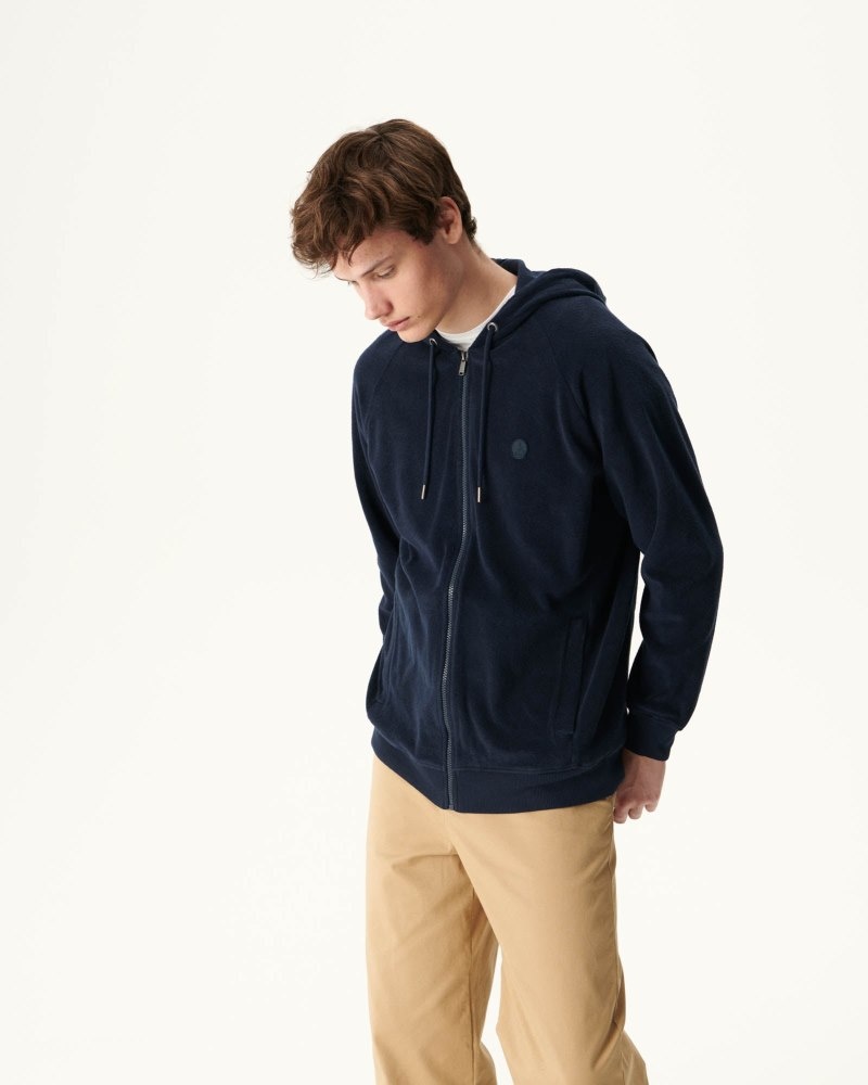 JOTT Nazare Zipped Hooded Jacka Herr Marinblå | LXS-9932