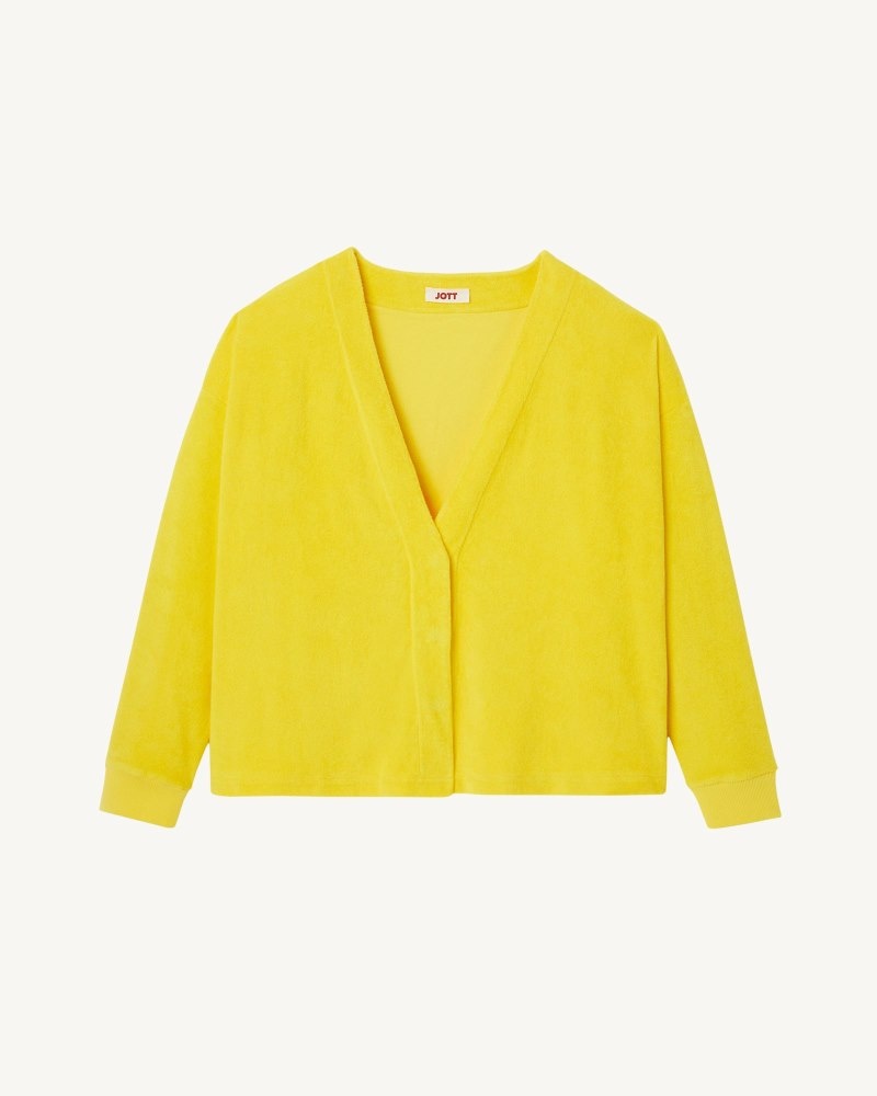 JOTT Pamplona Citron Long Sleeve Cardigan Dam Citron | ASU-4340