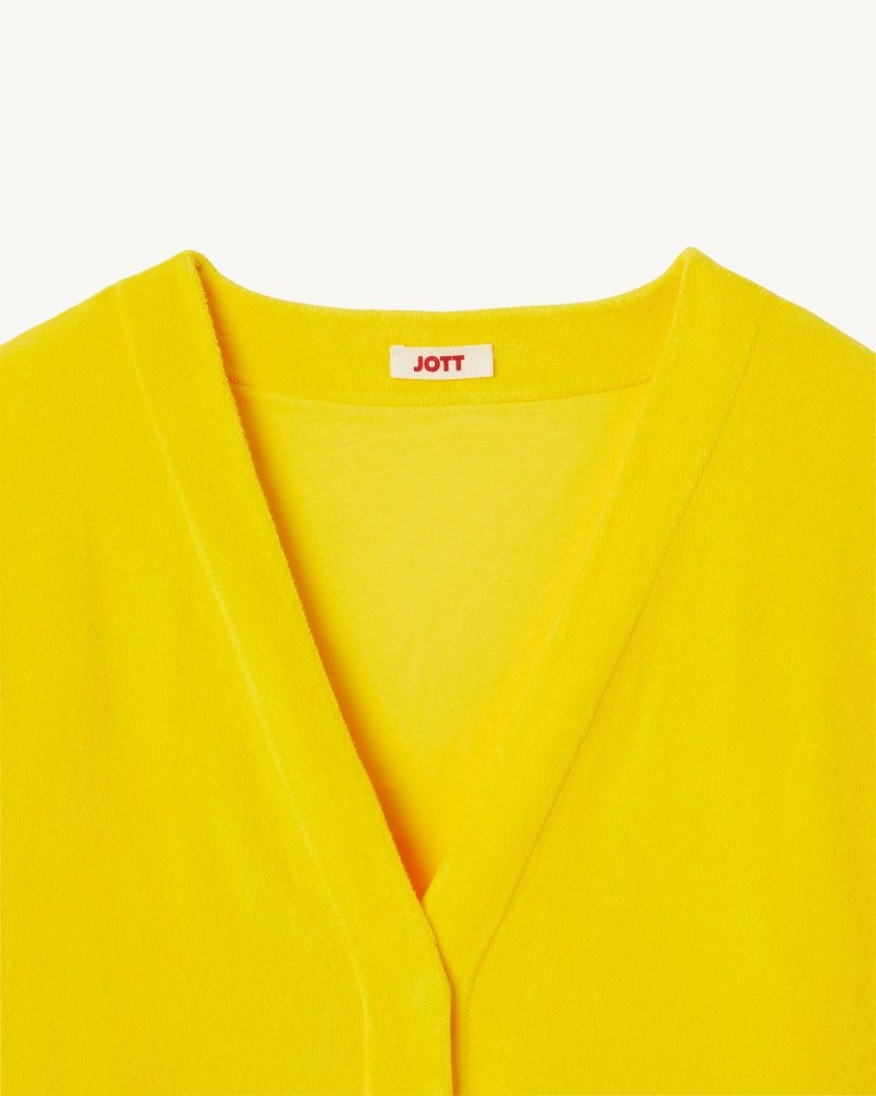 JOTT Pamplona Citron Long Sleeve Cardigan Dam Citron | ASU-4340