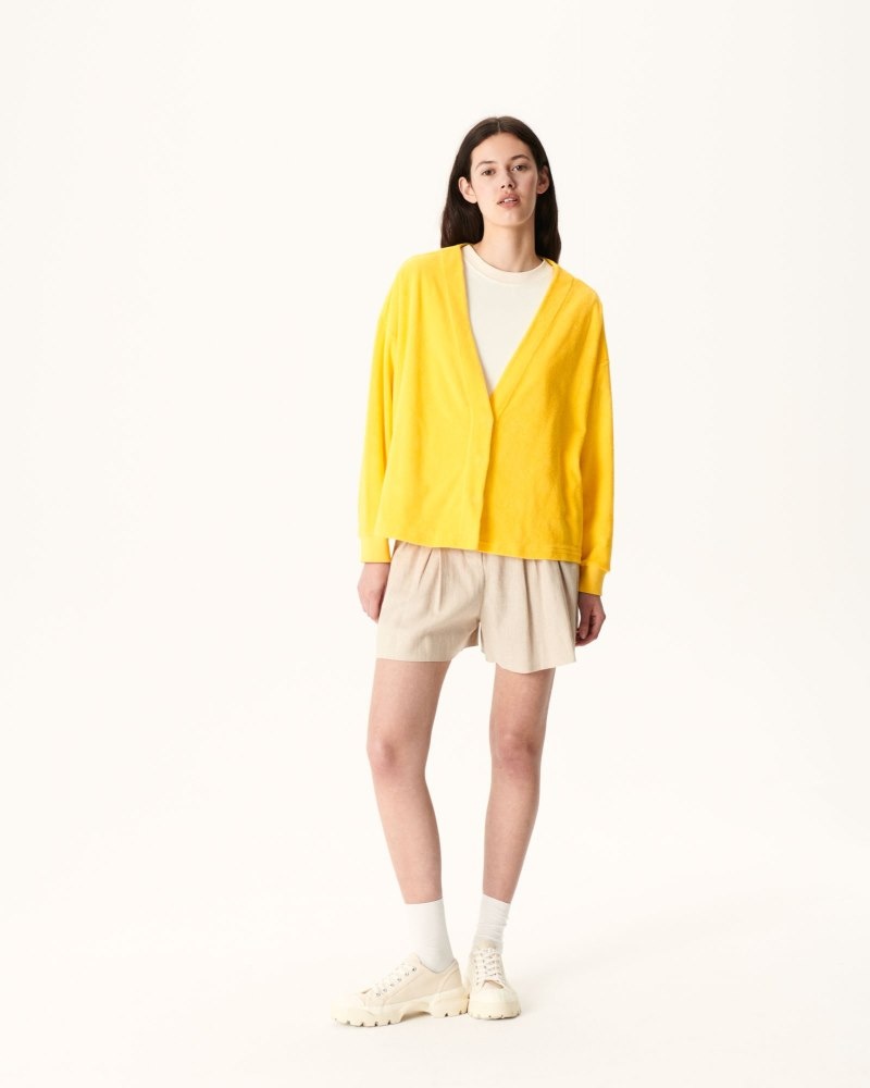 JOTT Pamplona Citron Long Sleeve Cardigan Dam Citron | ASU-4340