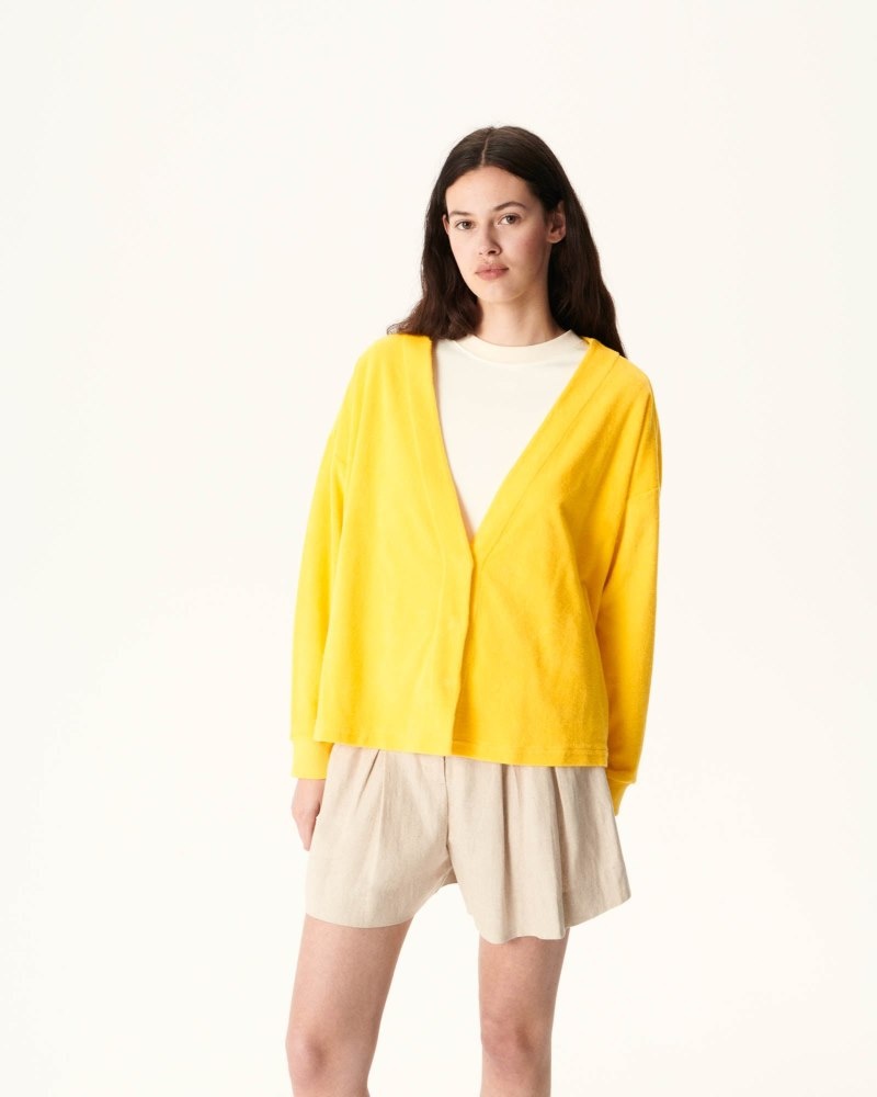 JOTT Pamplona Citron Long Sleeve Cardigan Dam Citron | ASU-4340