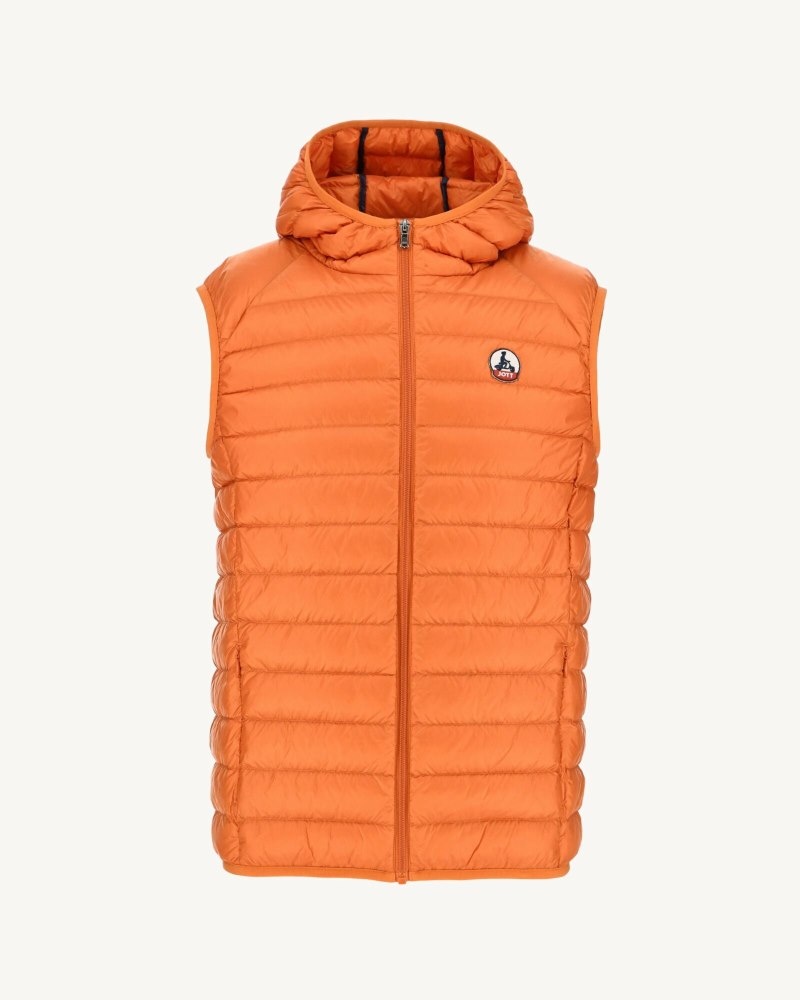 JOTT Pat Hooded Ärmlös Dunjackor Herr Orange | XEF-3420