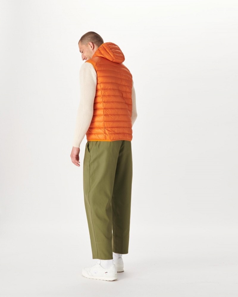 JOTT Pat Hooded Ärmlös Dunjackor Herr Orange | XEF-3420