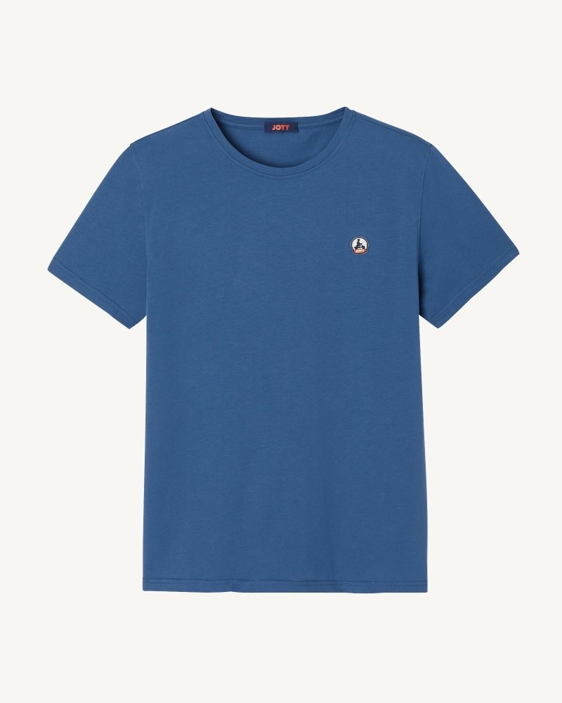 JOTT Pietro Organic Bomull T-shirt Herr Blå | EBY-1803