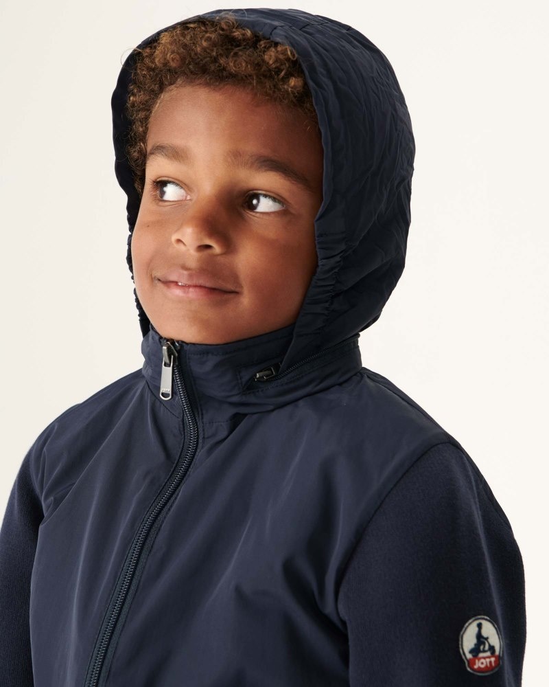 JOTT Real Light Hooded Jacka Barn Marinblå | WHO-4750