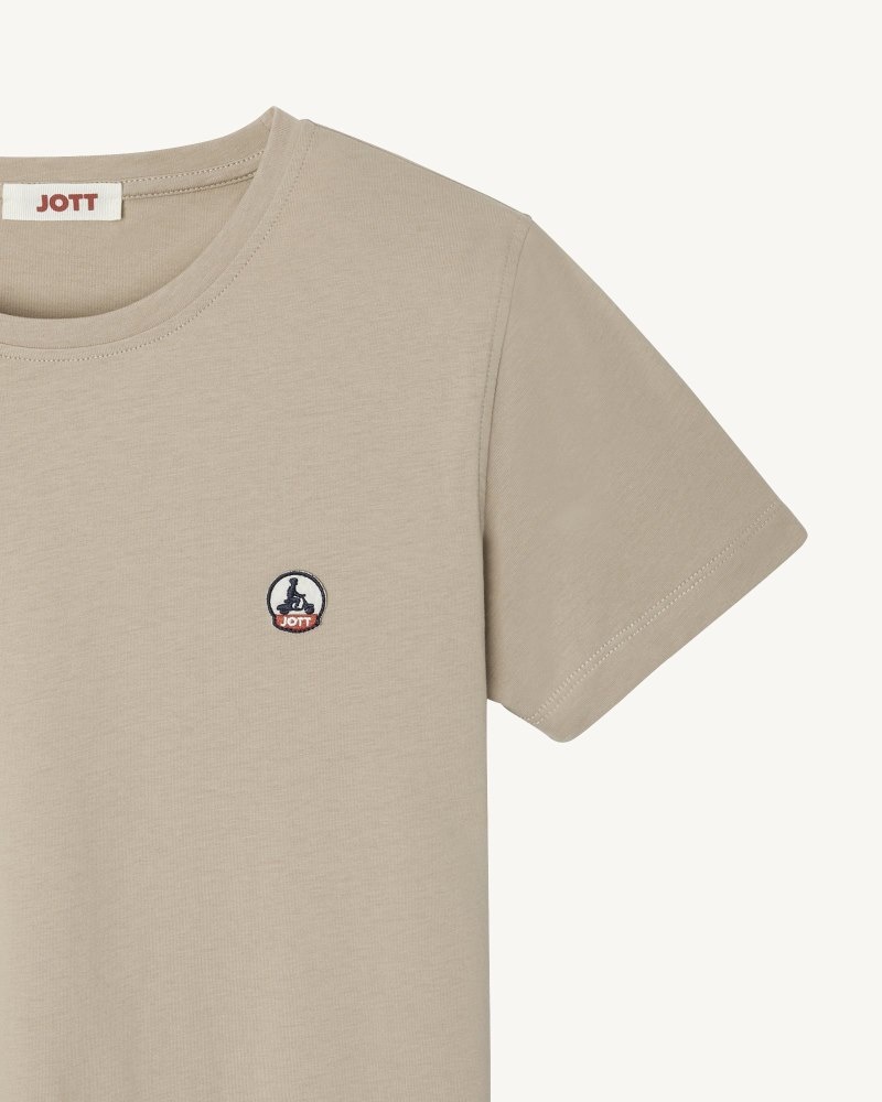 JOTT Rosas Round Neck T-shirt Dam Beige | NMK-6948