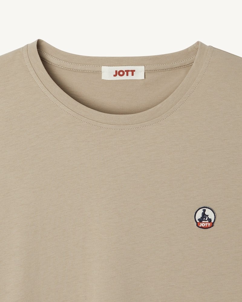 JOTT Rosas Round Neck T-shirt Dam Beige | NMK-6948