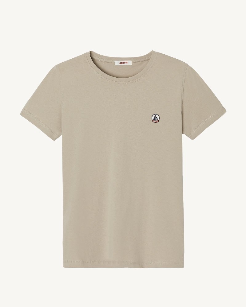 JOTT Rosas Round Neck T-shirt Dam Beige | NMK-6948