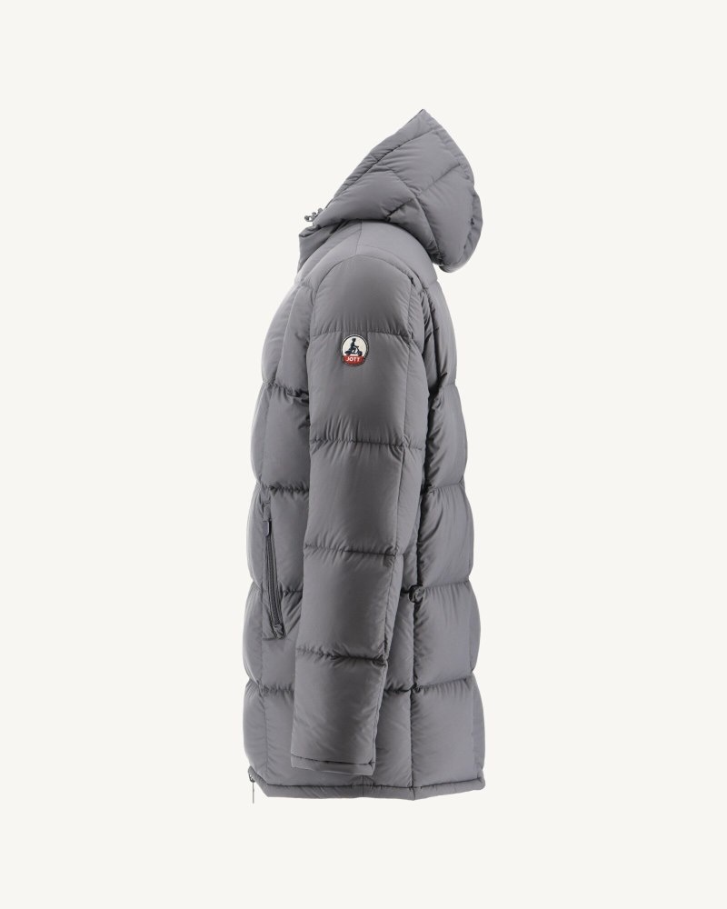 JOTT Toronto Reversible Extreme Cold Hooded Dunjackor Herr Svarta Mörkgrå | HEN-6189