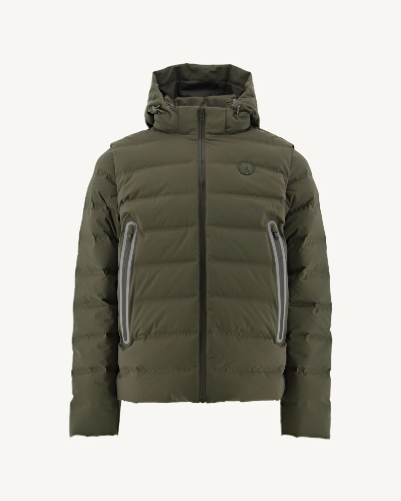 JOTT Ulaan 4-in-1 Hooded Pufferjackor Herr Olivgröna | EUS-2881