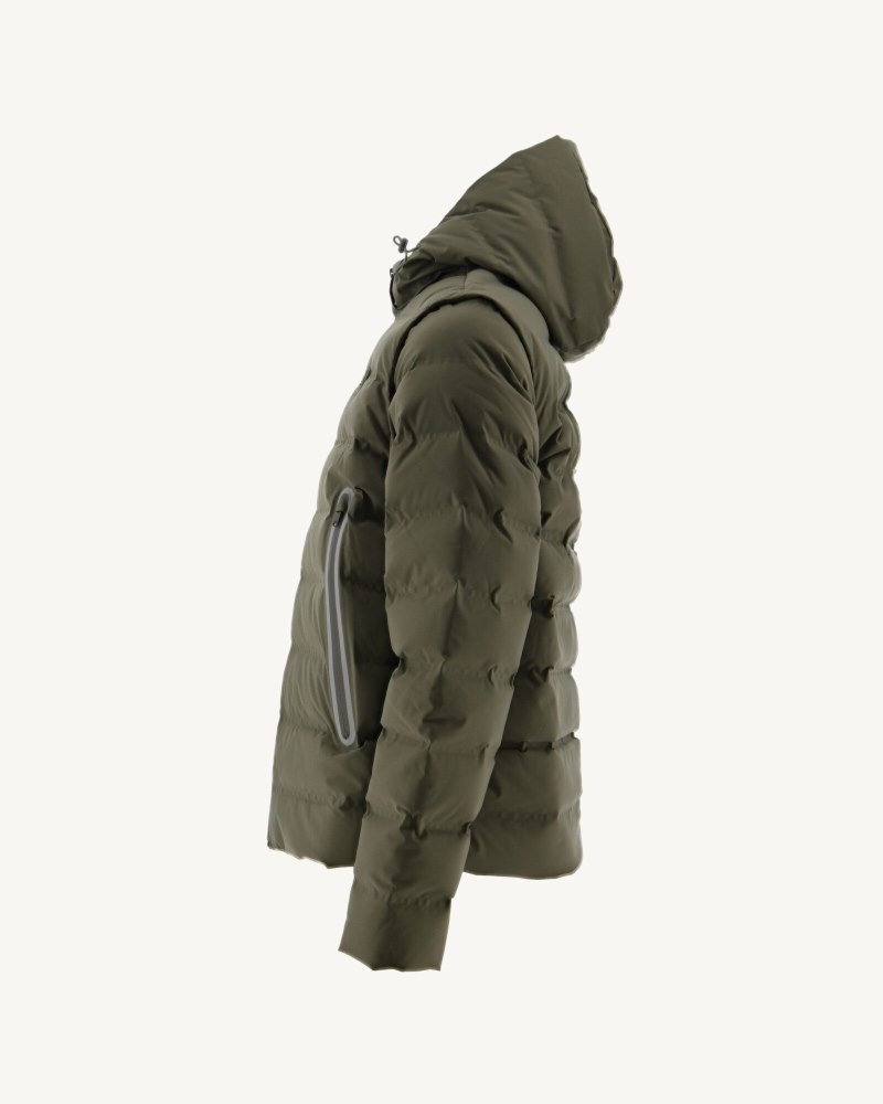 JOTT Ulaan 4-in-1 Hooded Pufferjackor Herr Olivgröna | EUS-2881