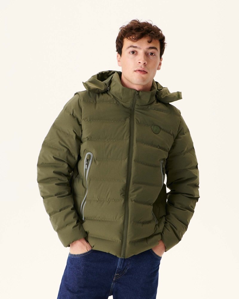 JOTT Ulaan 4-in-1 Hooded Pufferjackor Herr Olivgröna | EUS-2881