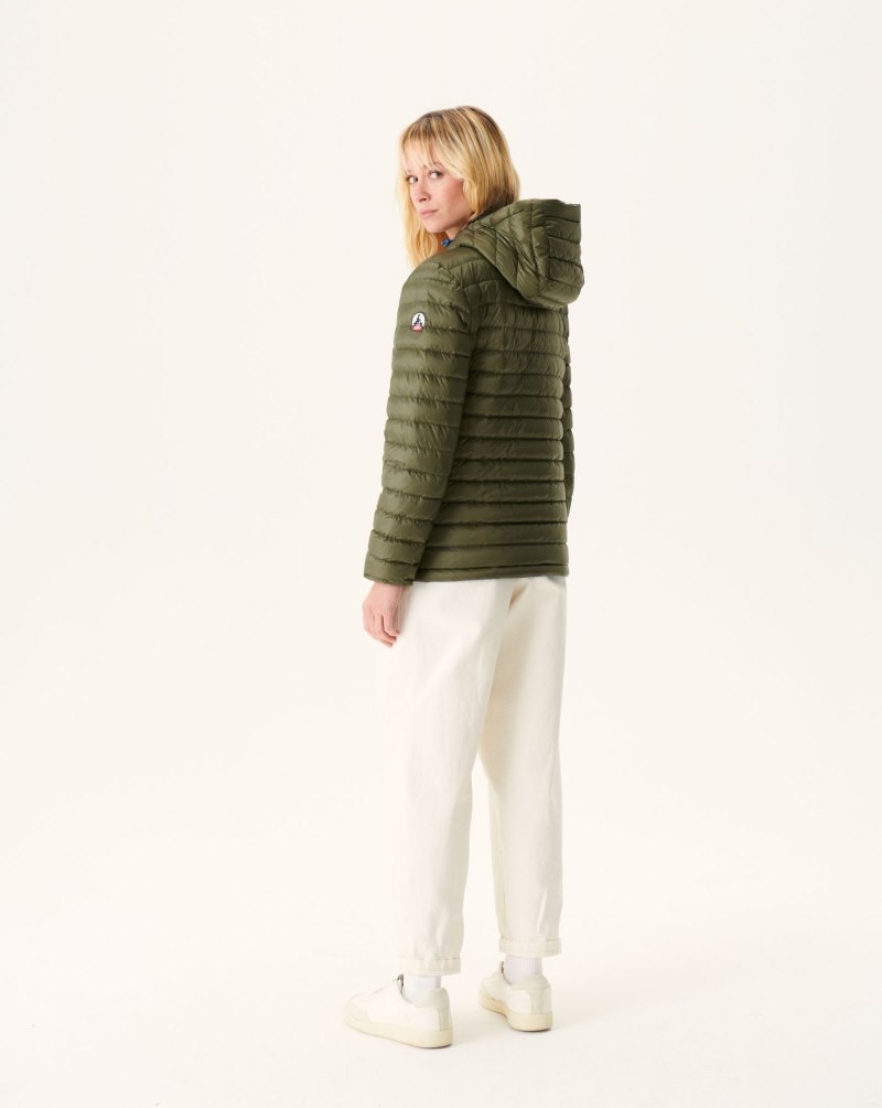 JOTT Vienna Reversible Hooded Dunjackor Dam Blå Olivgröna | CBD-8525