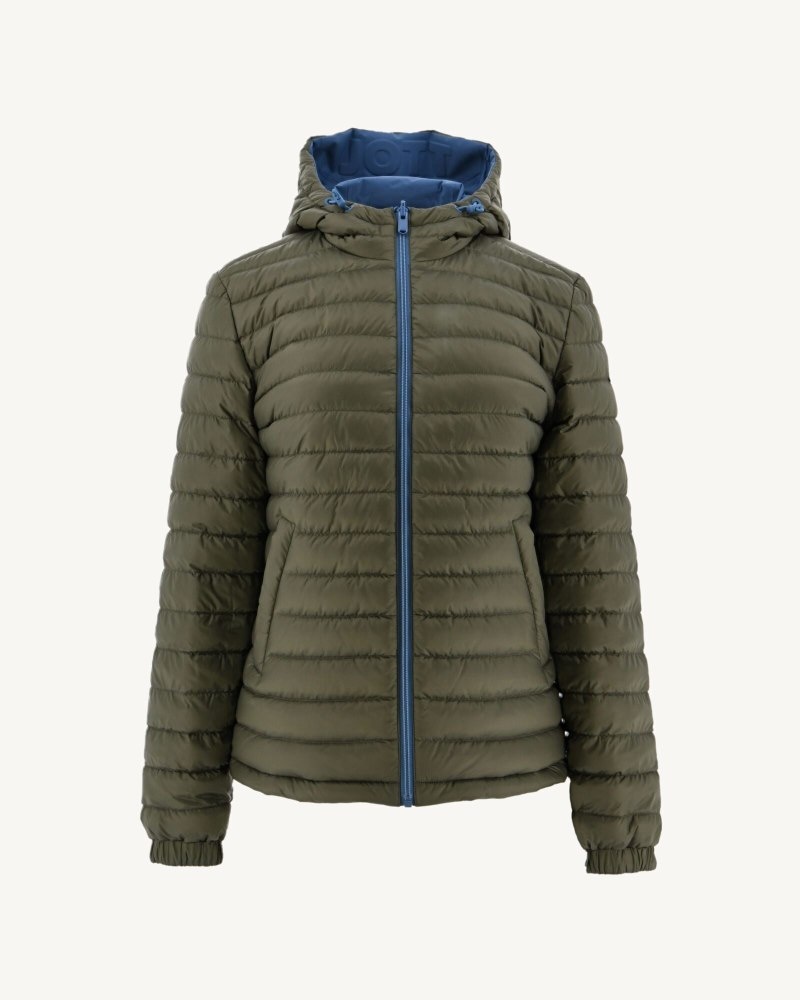 JOTT Vienna Reversible Hooded Dunjackor Dam Blå Olivgröna | CBD-8525