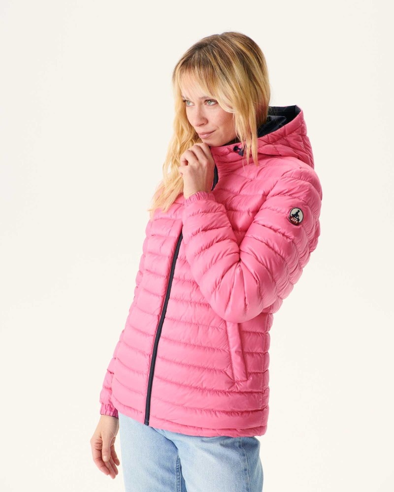 JOTT Vienne Reversible Hooded Dunjackor Dam Marinblå Rosa | WXB-7695