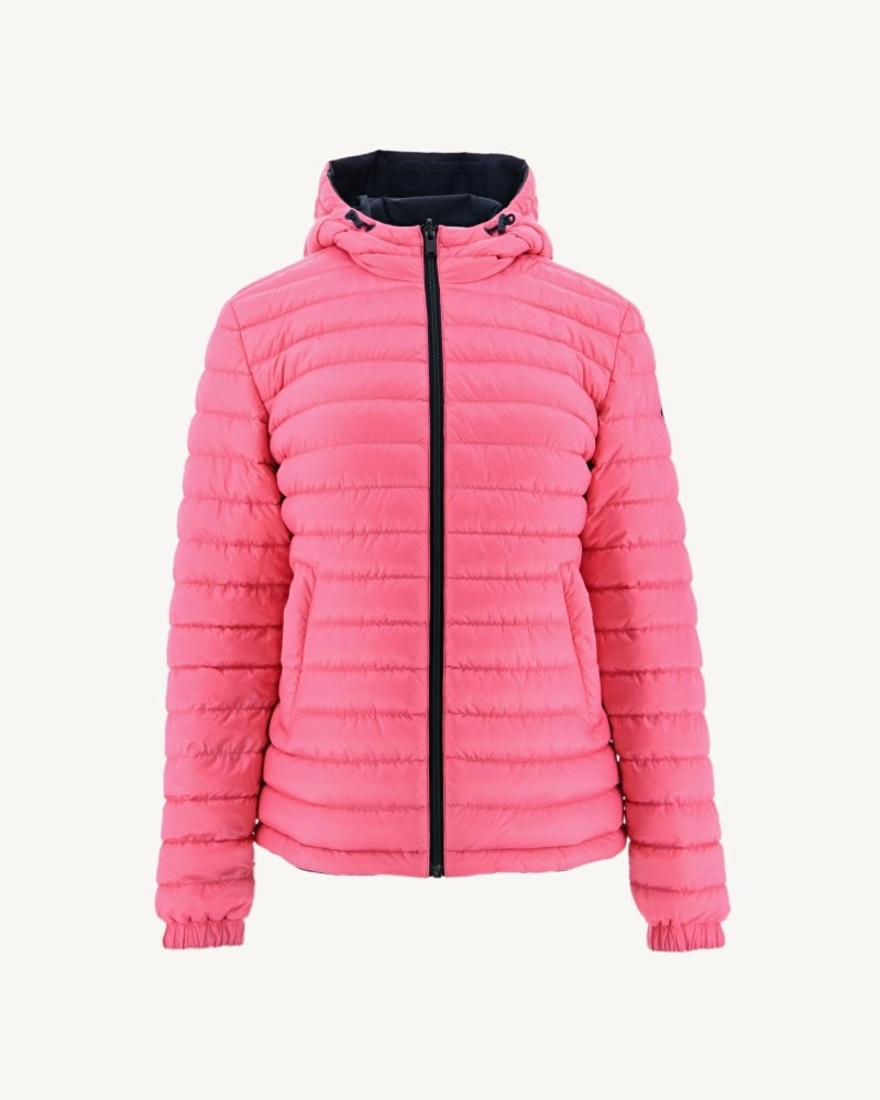 JOTT Vienne Reversible Hooded Dunjackor Dam Marinblå Rosa | WXB-7695