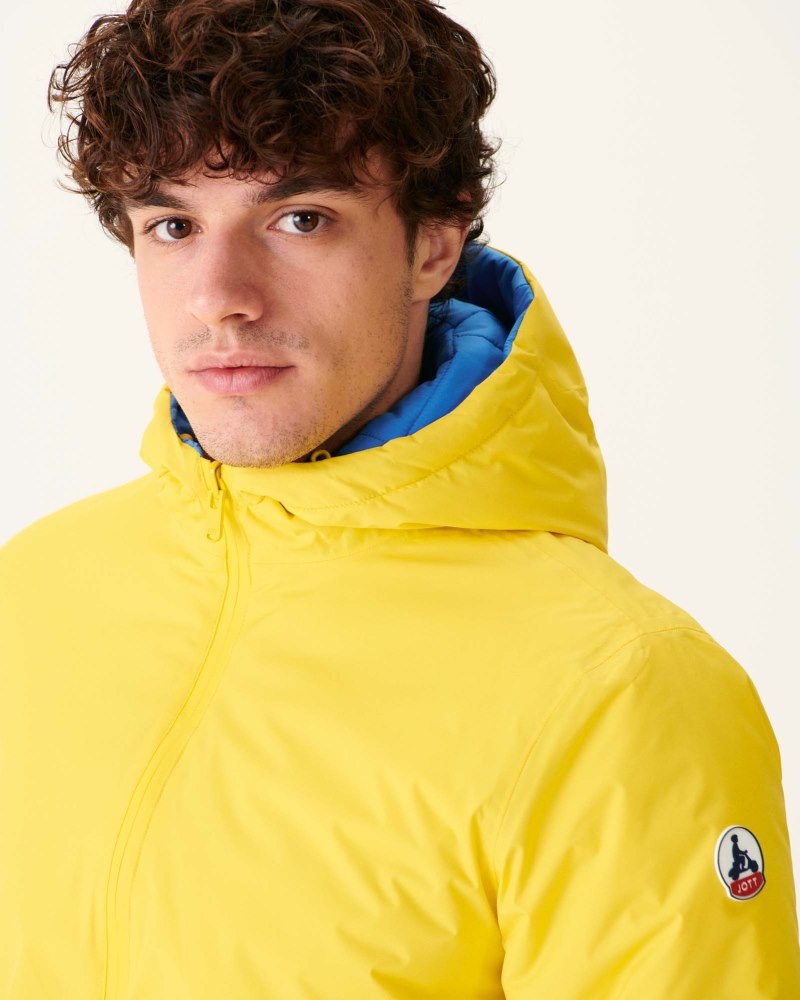 JOTT Vigo Reversible Hooded Ultralight Dunjackor Herr Citron Blå | CHE-2669