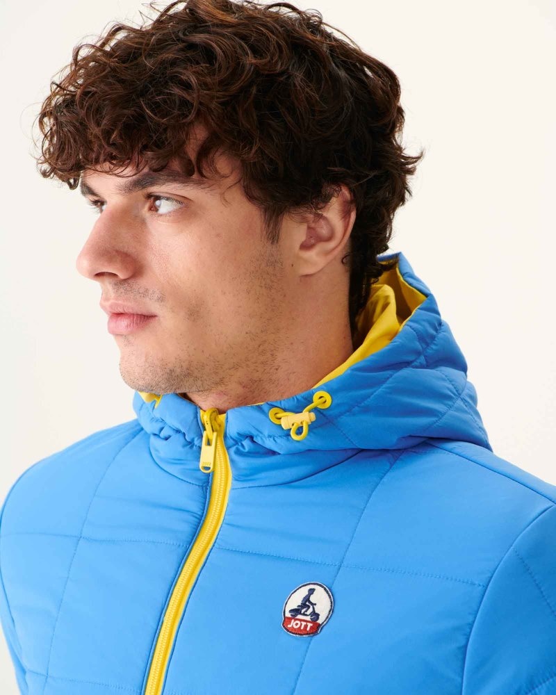 JOTT Vigo Reversible Hooded Ultralight Dunjackor Herr Citron Blå | CHE-2669