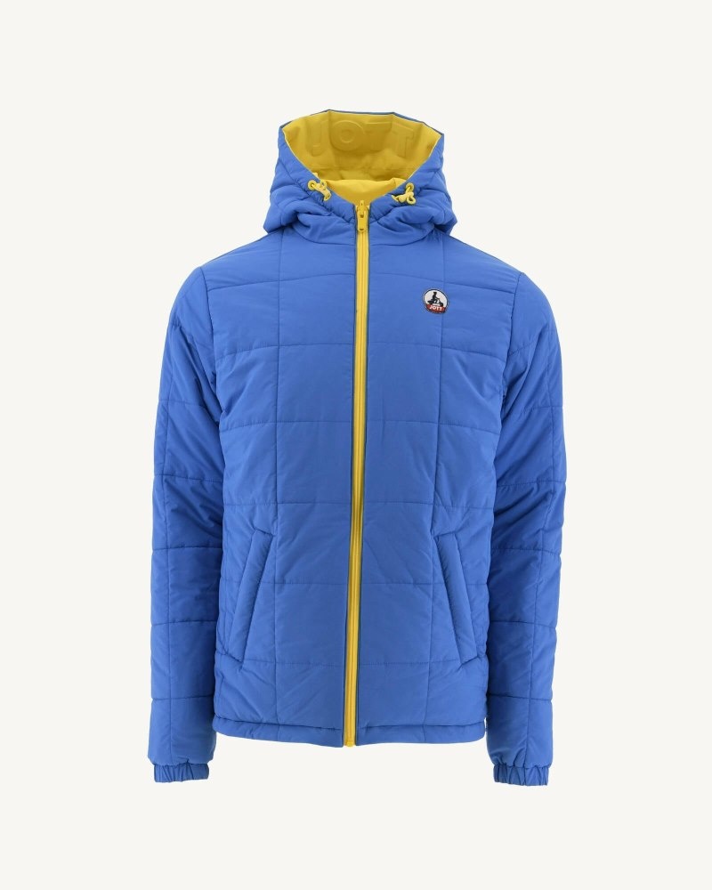 JOTT Vigo Reversible Hooded Ultralight Dunjackor Herr Citron Blå | CHE-2669