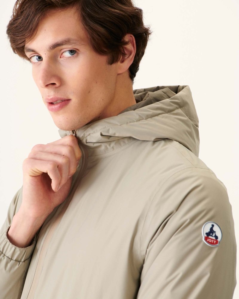 JOTT Vigo Reversible Ultralight Hooded Dunjackor Herr Beige Grå Bruna | AXN-4026