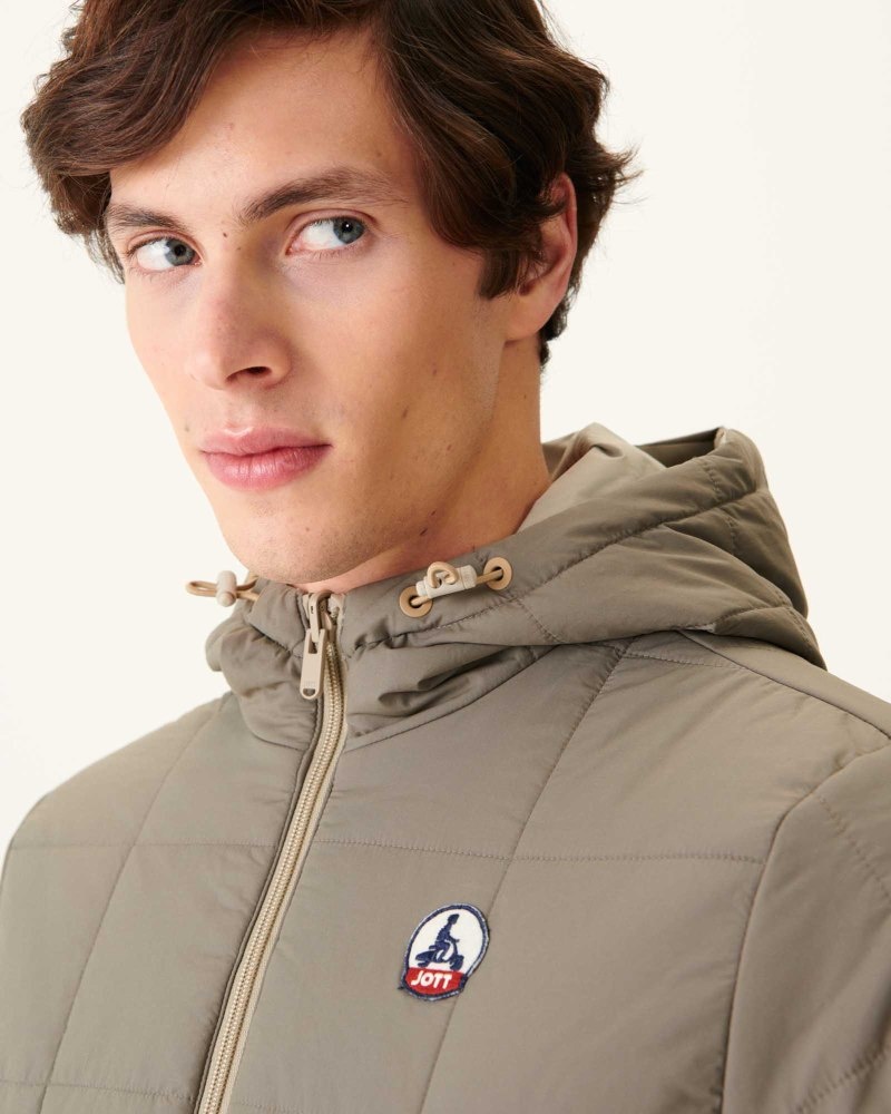 JOTT Vigo Reversible Ultralight Hooded Dunjackor Herr Beige Grå Bruna | AXN-4026