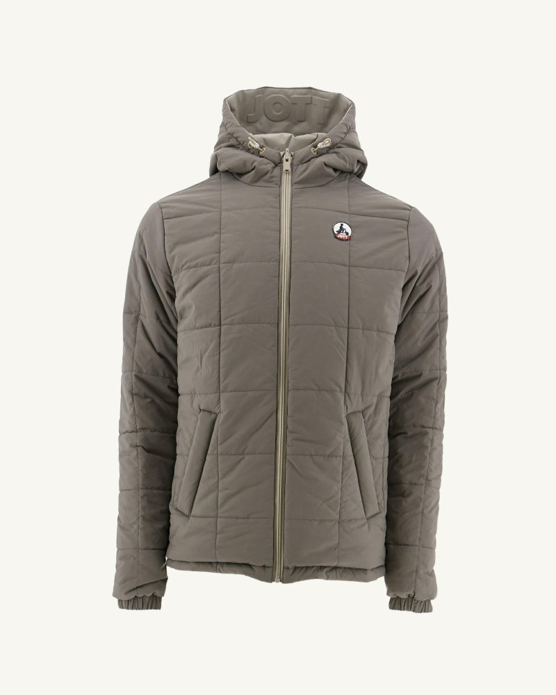 JOTT Vigo Reversible Ultralight Hooded Dunjackor Herr Beige Grå Bruna | AXN-4026