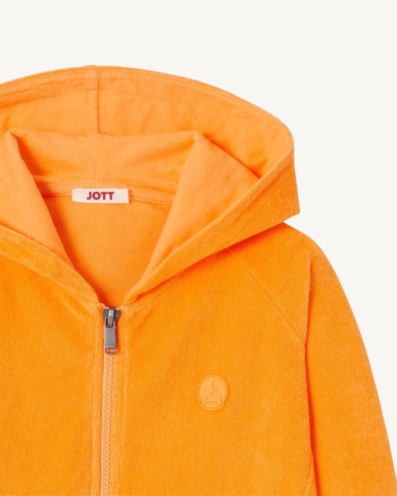 JOTT Volta Bomull Terry Zipped Jacka Barn Orange | ZNF-1098