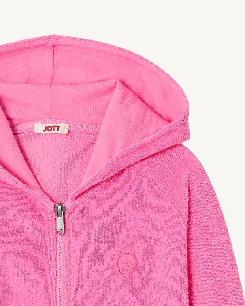 JOTT Volta Bomull Terry Zipped Jacka Barn Rosa | HHL-2641