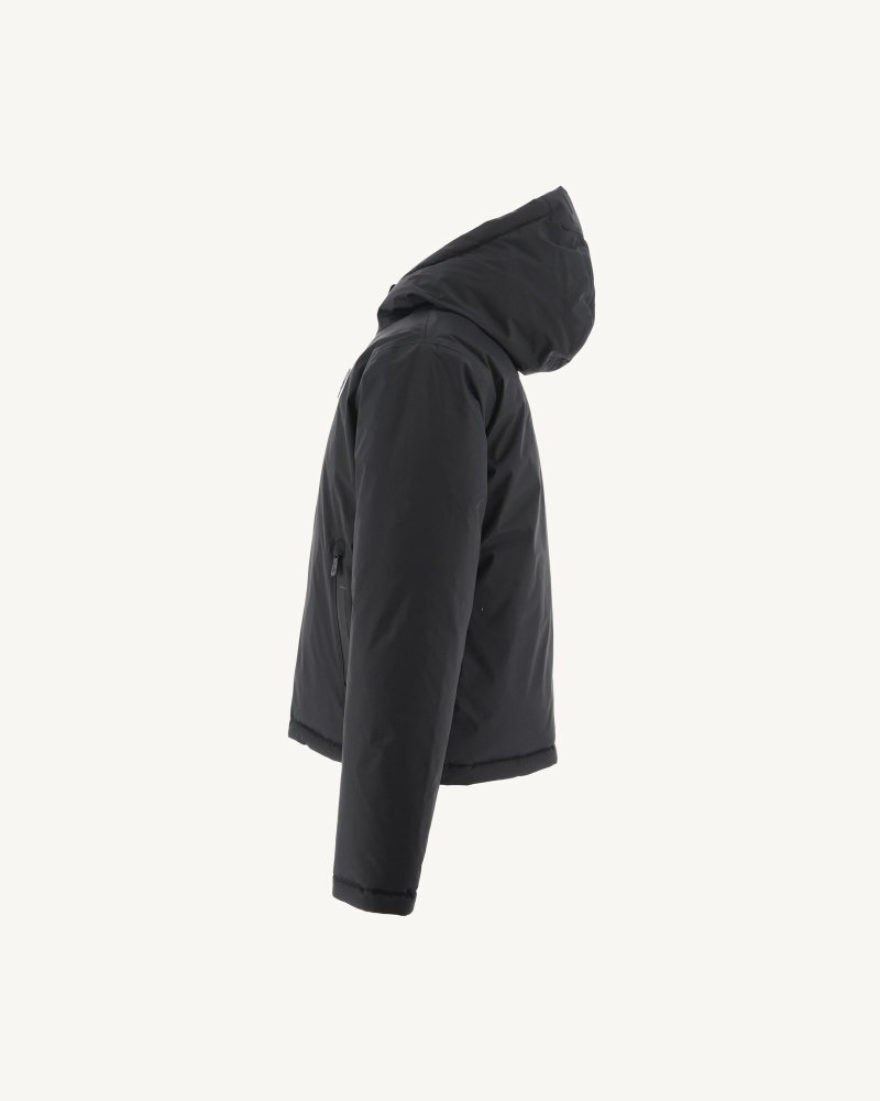 JOTT Yoko Reversible Hooded Vinter Jacka Barn Svarta Mörkgrå | HKO-4184